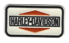 Harley Davidson Motorcycles Iron On Patch Rectangle Logo Design 3" Wide picture