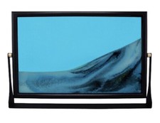 Dynamic 3D Flowing Blue Glow in Dark Sand Picture Black metal Swivel frame 8x12” picture
