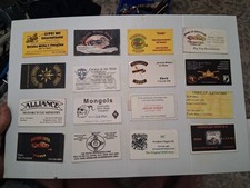16 Motorcycle Club Courtesy Cards Mongels, Gypsys Moscow, Valiants picture