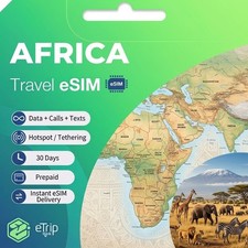 Africa Travel eSIM | Data+Calls+SMS | South Africa Egypt Morocco Nigeria + More picture