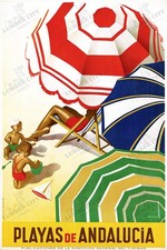 Playas de Andalucia Spain Vintage Travel Poster Morell Wall Art Print picture