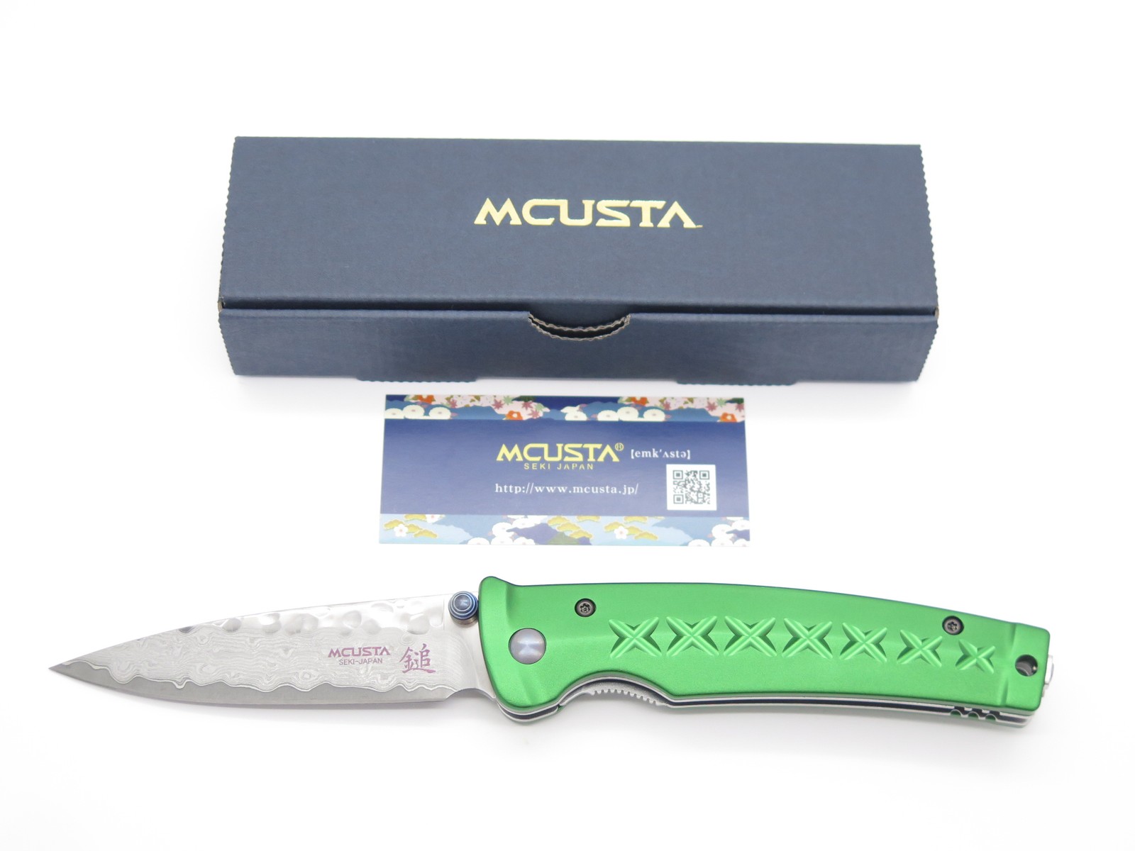 Mcusta Seki Japan MC163D Green Japanese Bushi Sword VG-10 Damascus Folding Knife Mcusta Seki Japan MC163D Green Japanese Bushi Sword VG-10 Damascus Folding Knife