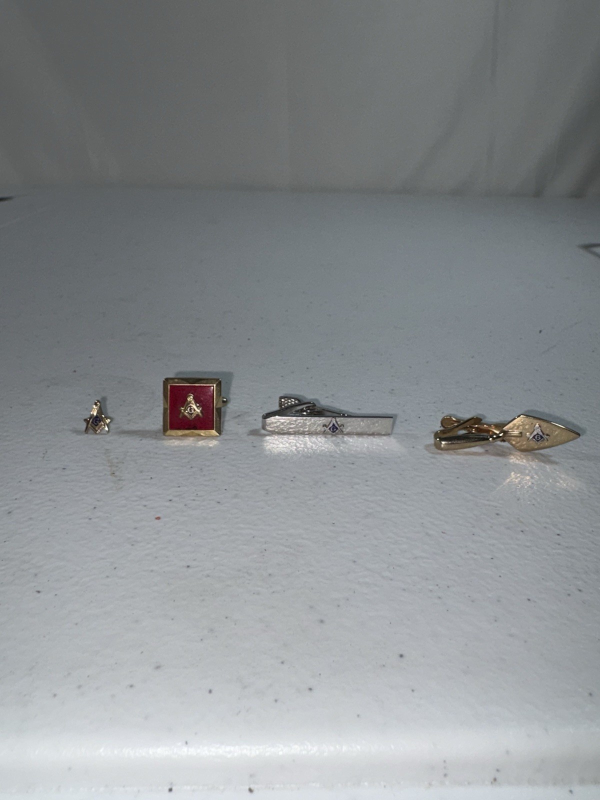 Vintage Masonic Freemason Jewelry Lot Cufflink Tie Clip Lapel Pin Square Compass Vintage Masonic Freemason Jewelry Lot Cufflink Tie Clip Lapel Pin Square Compass