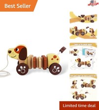 FSC-Certified Wooden Pull Along Dog Toy - Developmental Fun for Toddlers picture