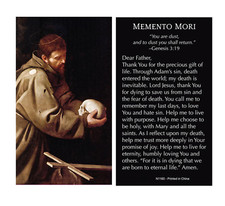 (2copies) Cardstock Memento Mori "And to Dust You Shall Return" Holy Prayer Card picture