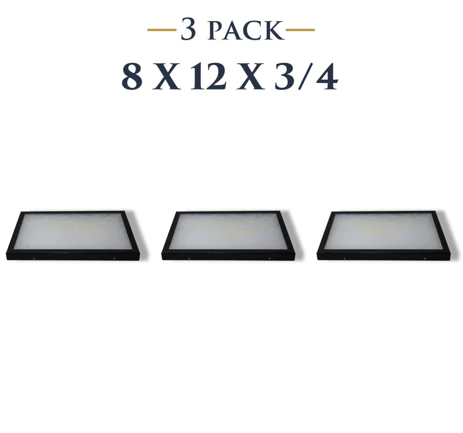 3 Pack of 8 x 12 x 3/4 Riker Display Cases Boxes for Collectibles Jewelry & More 3 Pack of 8 x 12 x 3/4 Riker Display Cases Boxes for Collectibles Jewelry & More