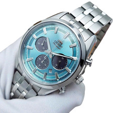 Orient Stretto Sapphire Crystal Blue Dial Chronograph RN-TX0304L Men's Watch picture