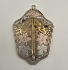 Antique Victorian Art Nouveau Style Ornate Floral Gold Tone Locket Pendant picture