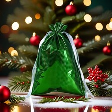Christmas Drawstring Gift Bag Set, Assorted, 24-Pack, 17" x 11" picture