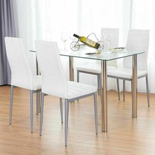5 Piece Dining Set Table and 4 PU Leather Chair for Kitchen Dining Room picture