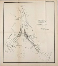 1889 NORFOLK Harbor - Portsmouth VIRGINIA Map ORIGINAL Chief Engineers NAUTICAL picture