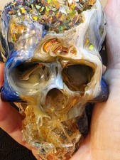 Handmade Crystal Glass And Resin Skull picture