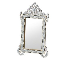 Patricia Altschul Mother of Pearl & Bone Inlay Venetian Style Mirror - 31x18x1 picture
