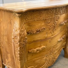Hand Carved Teak Dresser Console One Of A Kind!! picture
