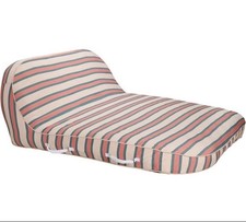 Business & Pleasure XL Pool Lounger Inflatable Bistro Pink Stripe Luxury Float picture