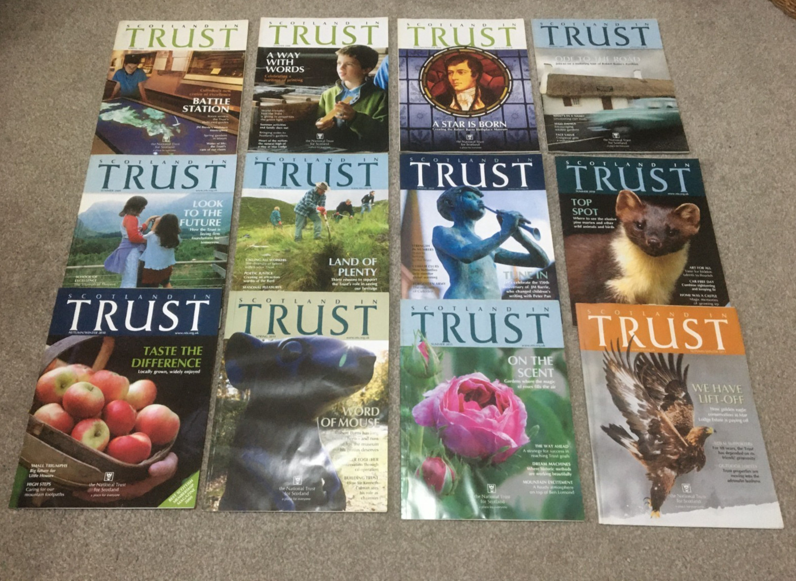SCOTLAND IN TRUST - BUNDLE OF 12 MAGAZINES 2008 TO 2011