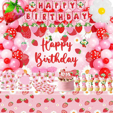 Strawberry Birthday Party Decorations Berry Theme Party Supplies Set picture