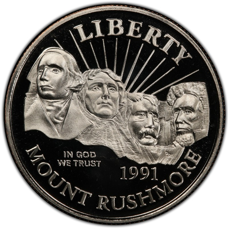 1991-S Proof Mount Rushmore Commemorative Half Dollar In Capsule