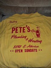 King Louie Ten Strike Men’s L Yellow Cotton Bowling Shirt Embroidered Pockets picture