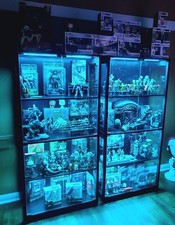 4-Tier Display Cabinet with Glass Door，65“ Tall Curio Cabinet with 3-Color Light picture