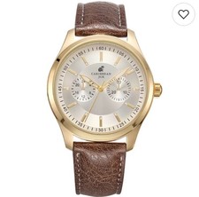 Caribbean Joe Men's 41mm Chronograph Brown Strap Watch - CJ7156GD.KO picture