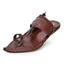 Vintage Style Kolhapuri Chappal Genuine Leather Handmade Ethnic Indian Footwear picture