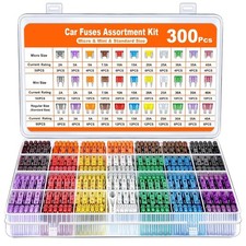 300Pcs Car Fuse Assortment Kit, 160 Mini Blade Fuses Automotive + 90 Standard picture