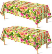 2 Pack Luau Party Decorations - Plastic Tablecloth for Hawaiian Theme picture