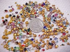 325 TINY & SMALL SWAROVSKI CRYSTAL LOOSE RHINESTONES VTG JEWELRY REPAIR FINDINGS picture