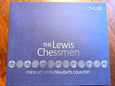 Lewis Chessmen & Draughts Set Natl Museums Scotland Official Complete Mint Box picture