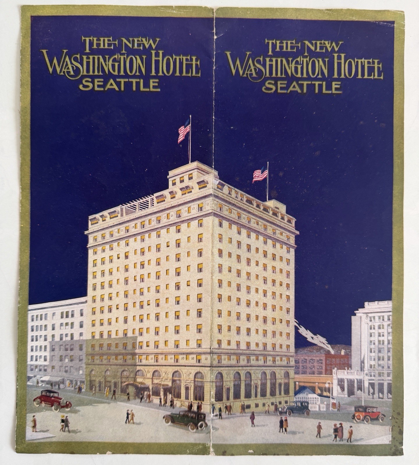 Seattle c.1920 New Washington Hotel Color Promo rare Brochure Pictorial Fun Seattle c.1920 New Washington Hotel Color Promo rare Brochure Pictorial Fun