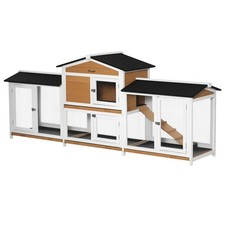 90.5" Wooden Rabbit Hutch Bunny Cage Pet Playpen House Enclosure picture