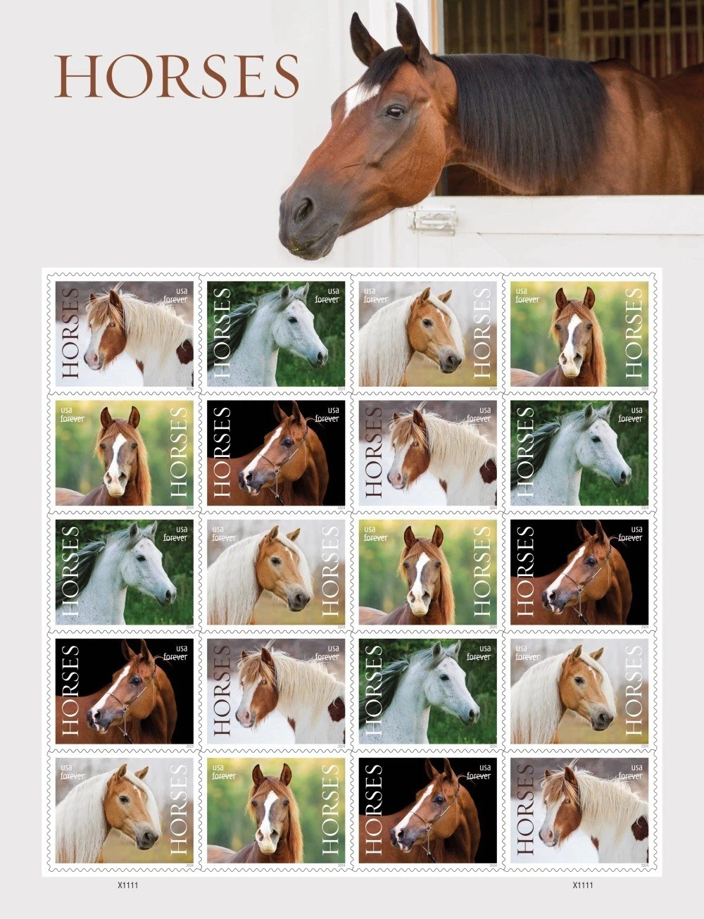 100 horse-themed stamps from 2024 Creative stamp collectibles