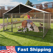 Outdoor Dog Kennel with Roof Large Heavy Duty Dog Enclosure Outside Pet Fence picture