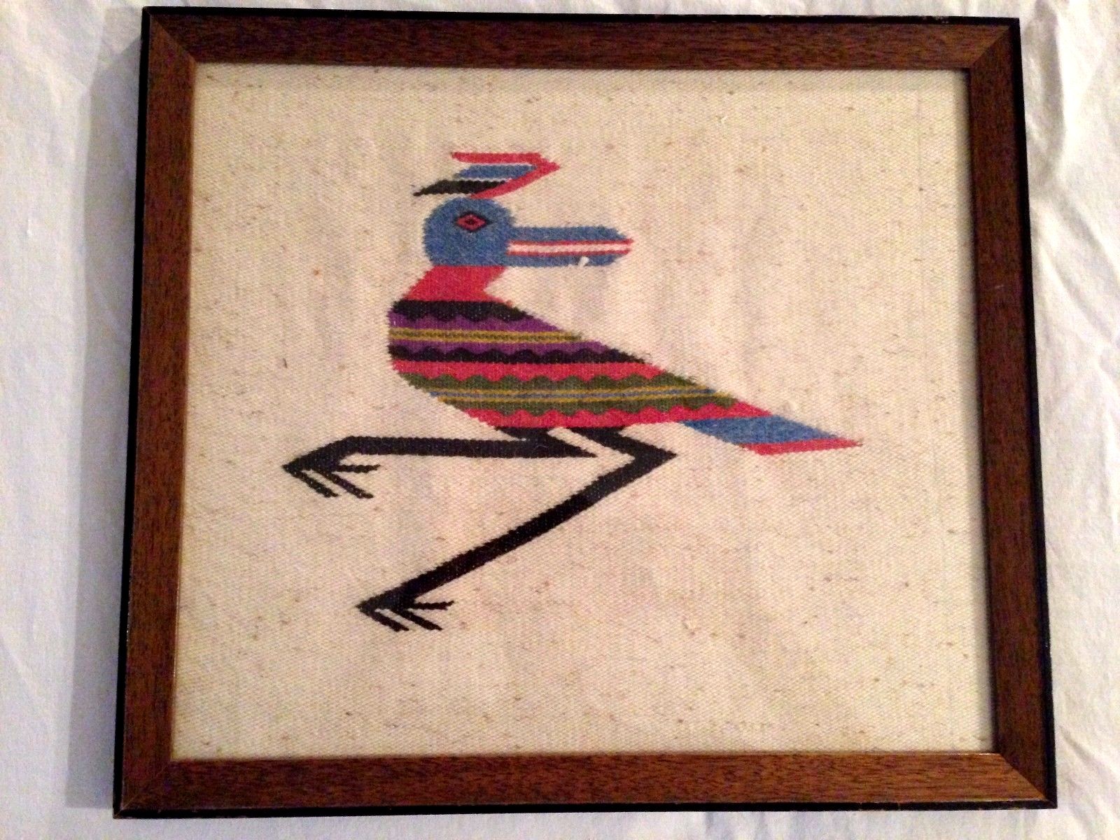 Framed Handwoven Textile Weaving THUNDERBIRD ART?