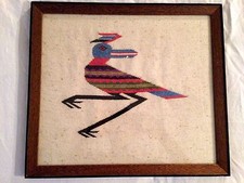 Framed Handwoven Textile Weaving THUNDERBIRD ART? picture