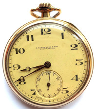 Antique 1916 OMEGA Pocket Watch 15J Adj 2Pos Wadsworth Pilot 25yr GF Swiss picture