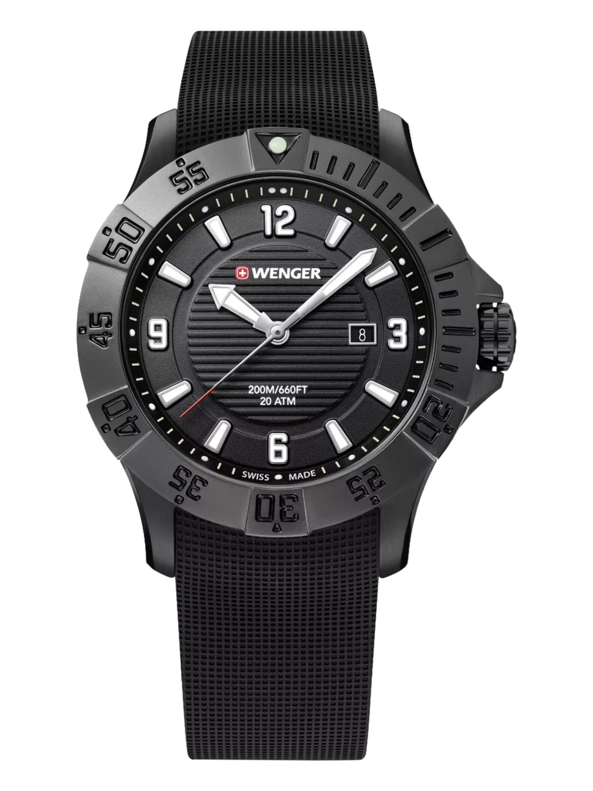 Wenger Swiss Army Men's 01.0641.134 Seaforce Black Dial Watch 43 mm MSRP $280 Wenger Swiss Army Men's 01.0641.134 Seaforce Black Dial Watch 43 mm MSRP $280