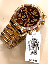 Michael Kors MK7276 Lexington Lux Brown Dial Gold-Tone Watch BNWT Gift Box $275 picture