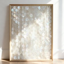 Bergamot Large Handmade 24"x32" Capiz Shell Wooden Framed Wall Art, Coastal W... picture