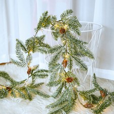 Christmas Garland w/Light Christmas Decor Pre-lit Artificial Pine Garland Wreath picture