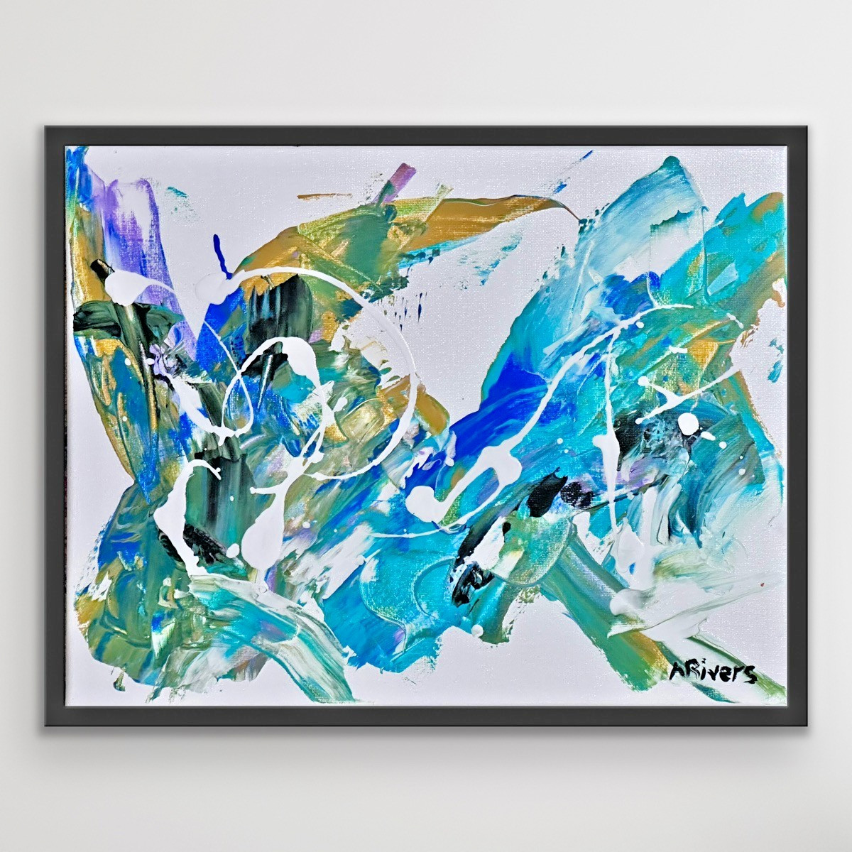 ARivers Abstract Modern Art 14x11 Mellow Monday Canvas Painting Signed Original ARivers Abstract Modern Art 14x11 Mellow Monday Canvas Painting Signed Original