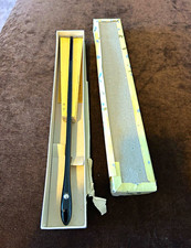 Japanese Folding Sensu Hand Fan in Box, Gold & Silver Cloud Pattern, Black Ribs picture