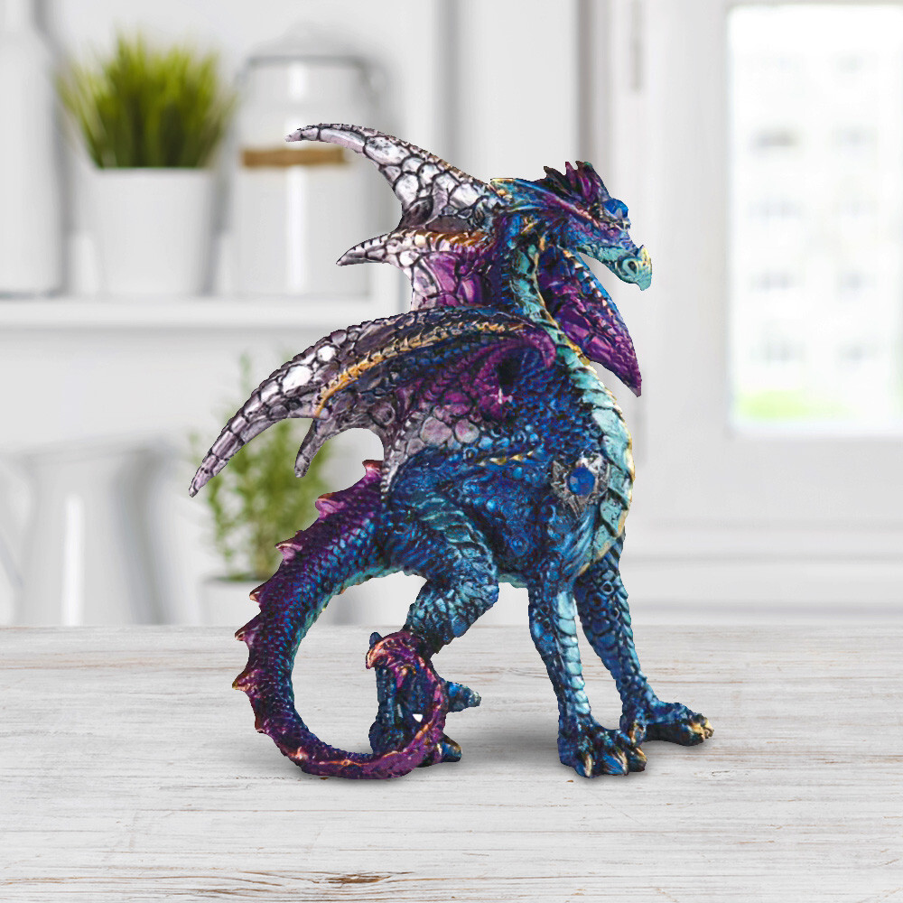 Blue/Purple Dragon Statue 5"H Figurine Ornament Home Decor Unique Gift Blue/Purple Dragon Statue 5"H Figurine Ornament Home Decor Unique Gift