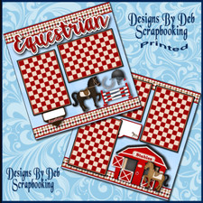EQUESTRIAN Premade Scrapbook Pages Paper Piecing printed layout DBDS picture