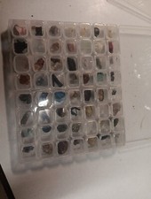 crystal rock Gemstone mineral Lot Collection With 56 Grid Organizer  picture
