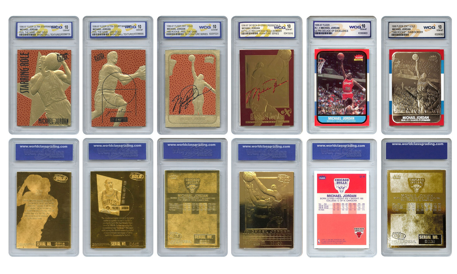 Michael Jordan Mega-Deal Licensed Cards Graded GEM MINT 10 (SET OF 6) *MUST SEE* Michael Jordan Mega-Deal Licensed Cards Graded GEM MINT 10 (SET OF 6) *MUST SEE*