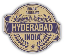 Hyderabad City India Grunge Travel Stamp Car Bumper Sticker Decal 5" x 4" picture