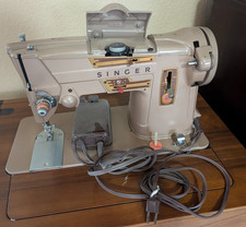 Vintage Singer 328K Metal Style-O-Matic Sewing Machine  # ET445678 w/ Cabinet picture