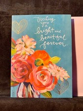 Congratulations Happy Wedding Card Blue Floral Lovely picture